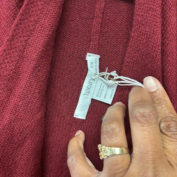 Subtle Luxury Cashmere Drapey Shawl Cardigan Fringe Knit Womens Small Read Below - Picture 6 of 9